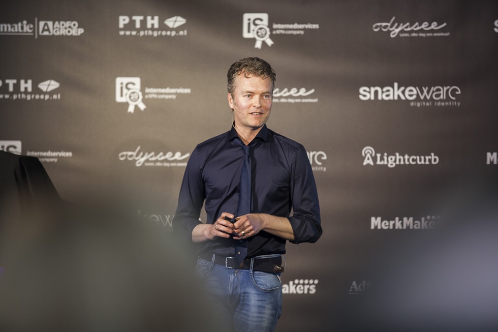 Ate van der Meer tijdens zijn Keynote. Wie, wat en waarom Snakeware staat voor 'Experience like no other'