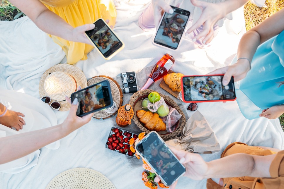 Social media foto's van de picnic