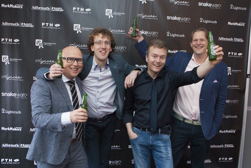 Toine Dinkelberg, Johan Nieuwenhuis, Ate van der Meer en Hans Hoomans van Snakeware