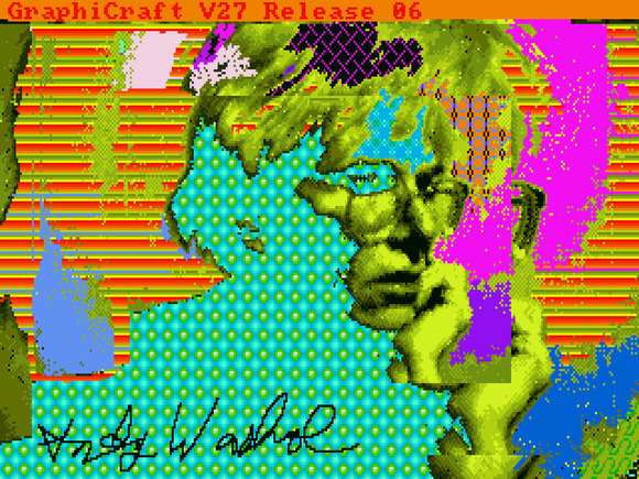 Digitaal Andy Warhol Artwork gemaakt op Amiga 1000 in 1985 