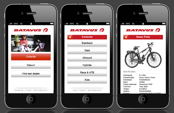 Concept voor mobiele site door communicatiebureau NW12