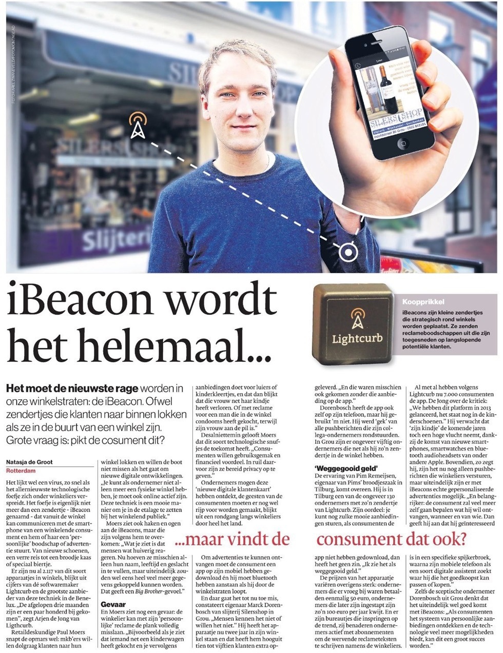 iBeacon wordt het helemaal. Artikel in AD 22 oktober 2016