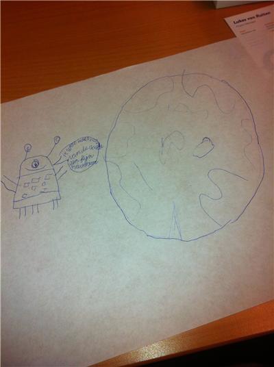 Concept van Marsmannetje wenst iedereen een fijn 2012 door Lukas en Thomas